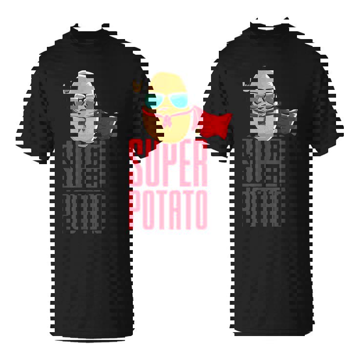 面白いかわいいスーパーポテトアニメ衣装グラフィックデザイン。 Tシャツ