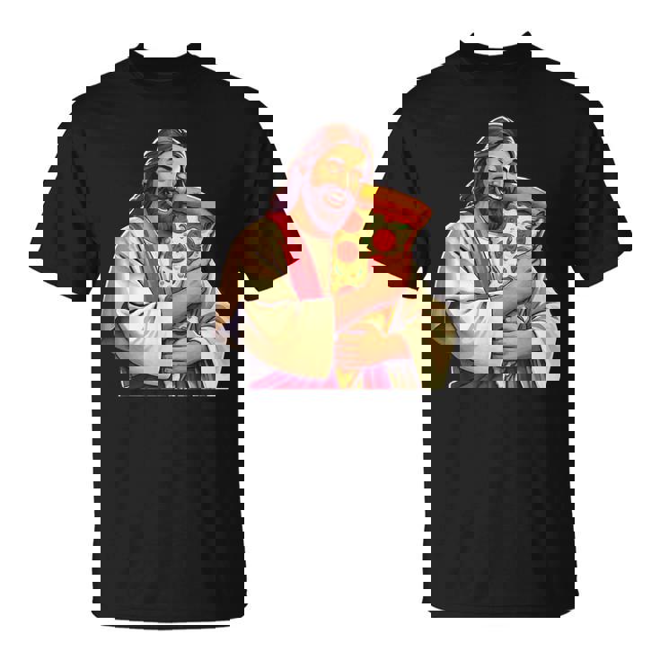 面白いイエスピザ愛好家クリスチャンユーモアtシャツ ピザジョーク Tシャツ