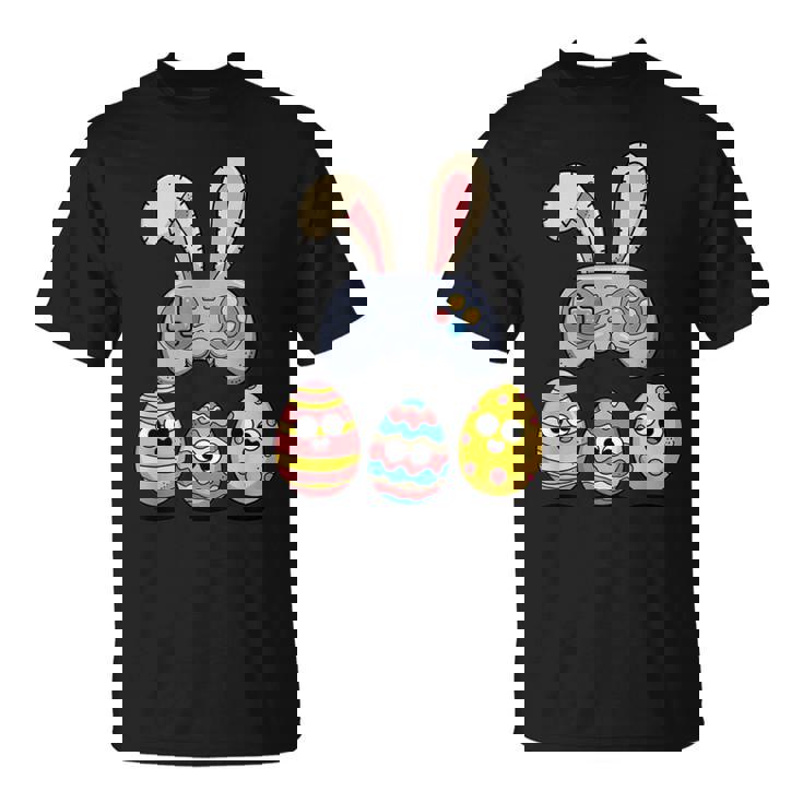 面白いイースタービデオゲームコントローラーと卵 Tシャツ