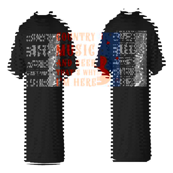 面白いカントリーミュージック&ビール音楽祭 アコースティックギター Tシャツ