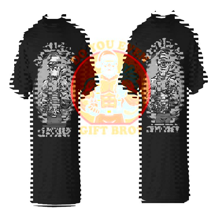 面白いクリスマス ウエイトリフティング ボディビルディング 筋肉質サンタ Tシャツ