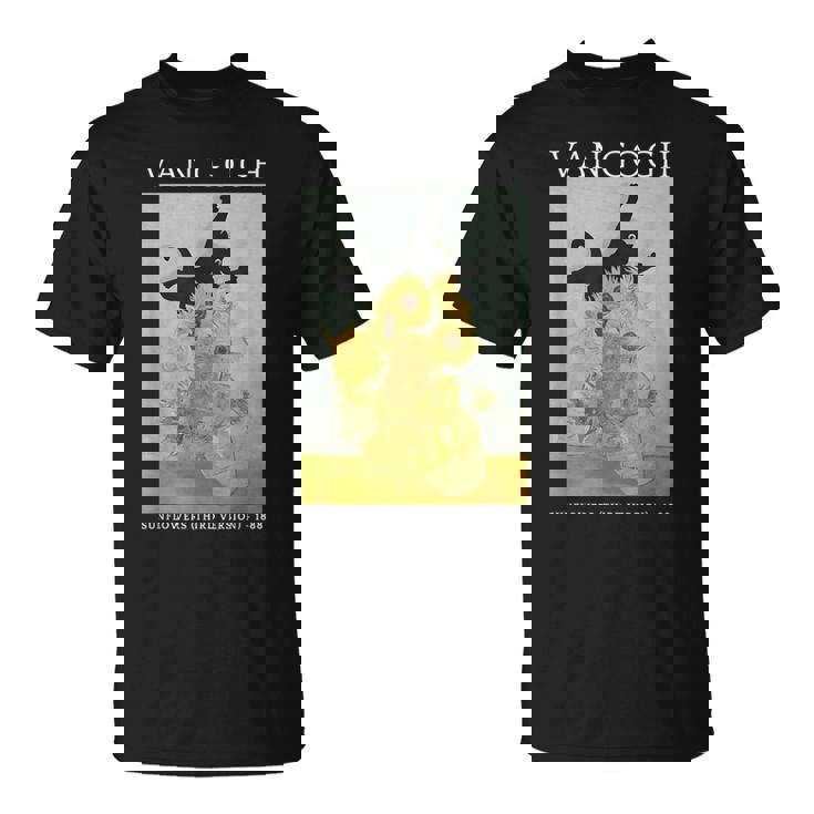 面白いゴッホ ひまわり 猫 ミーム ゴッホ アートグラフィック Tシャツ