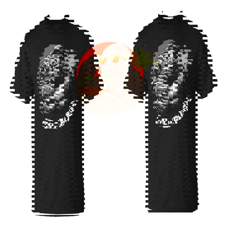 面白いゴリラココナッツグラフィックデザインギフトアイデア Tシャツ