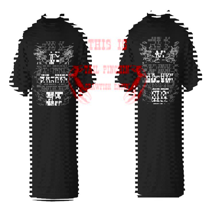 面白いザリガニの恋人シーフードザリガニを食べる Tシャツ