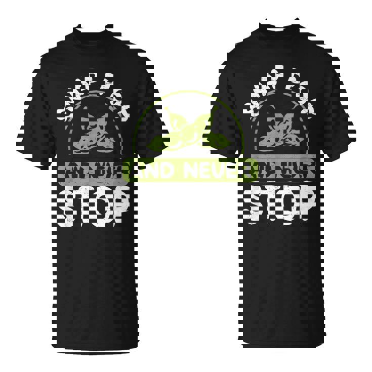 面白いスナップポップと決して止まらない日本料理 枝豆好き。 Tシャツ