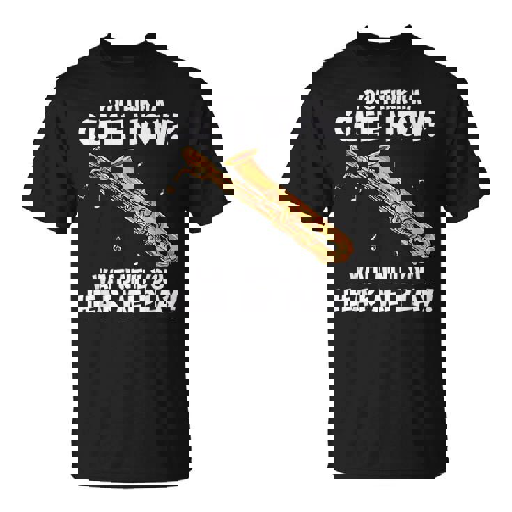 面白いバリトンサックスのデザイン私はサックスを持っています Tシャツ