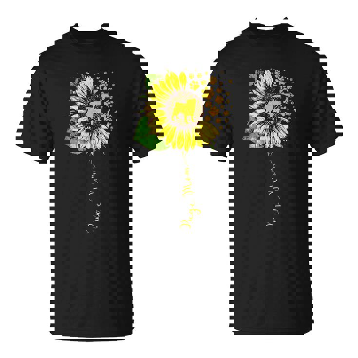 面白いパグママ ひまわり 母の日 パグ 犬好き Tシャツ