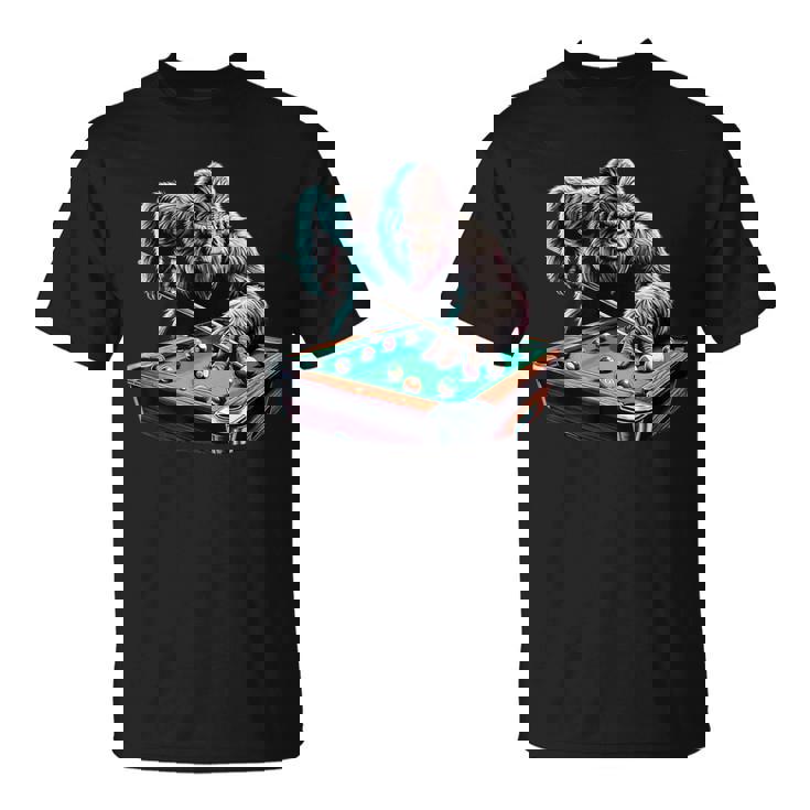 面白いビッグフットサスカッチ ビリヤード プールプレーヤー 男性 男の子 Tシャツ