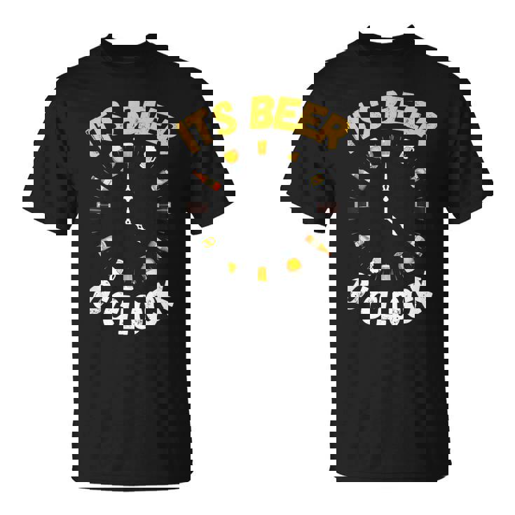 面白いビールoクロックティー。ナショナルビールデー、父の日に。 Tシャツ