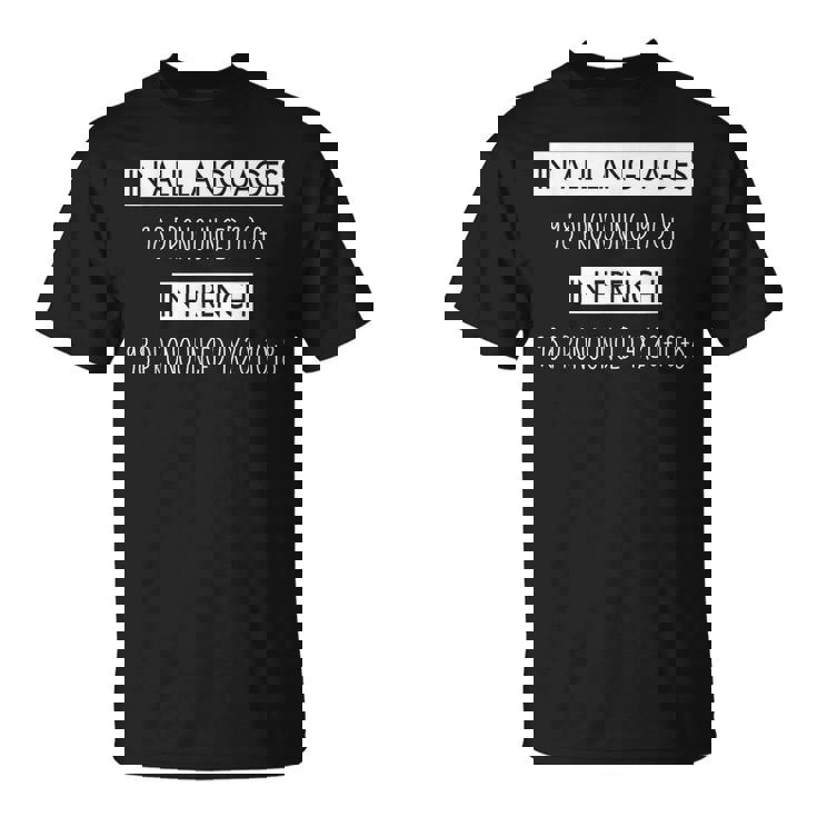 面白いフランス語 数字の発音 フランス語を学ぶギフト Tシャツ