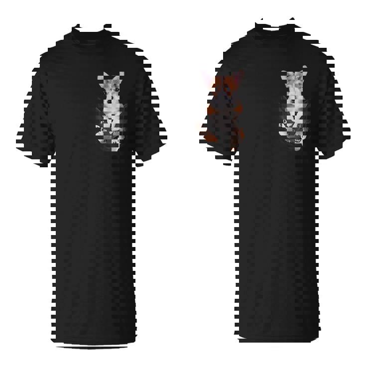 面白いペンブローク ウェルシュコーギー あなたのポケットにコーギー愛好家向け Tシャツ