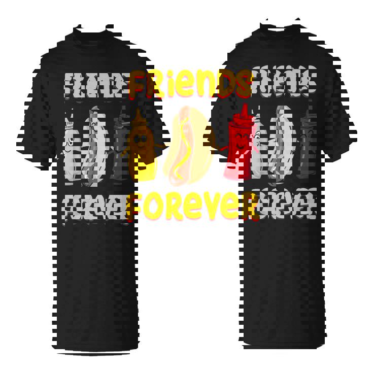 面白いホットドッグソーセージ ケチャップ&マスタード I ホットドッグ Tシャツ