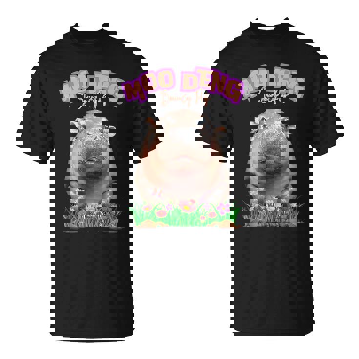 面白いムーデンかわいい赤ちゃんの有名なピグミーカバ Tシャツ