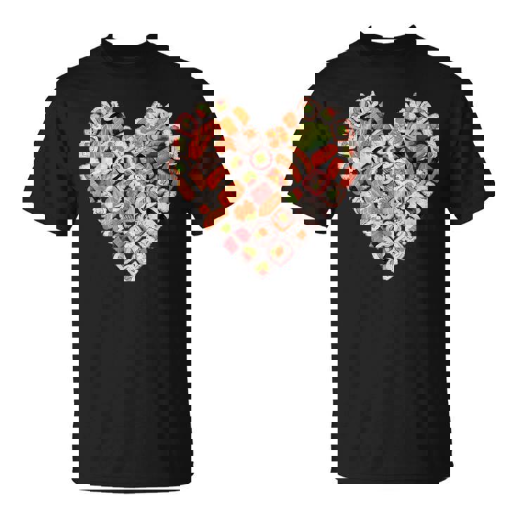 面白い寿司デザイン 子供 男性 女性 I ハート 寿司 食通 Tシャツ