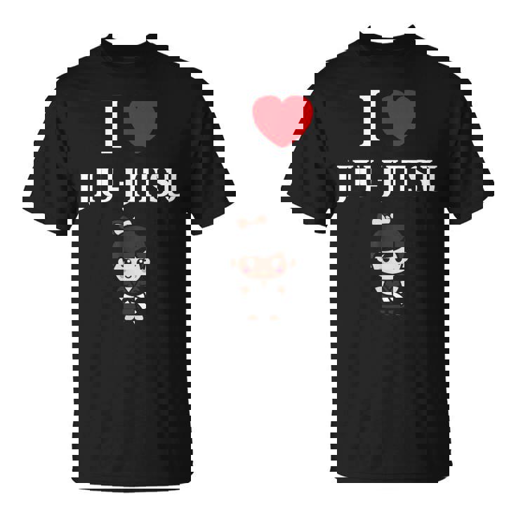 面白い柔術スポーツミニマリストかわいいシンプル柔術 I Love Jiu Jitsu Tシャツ