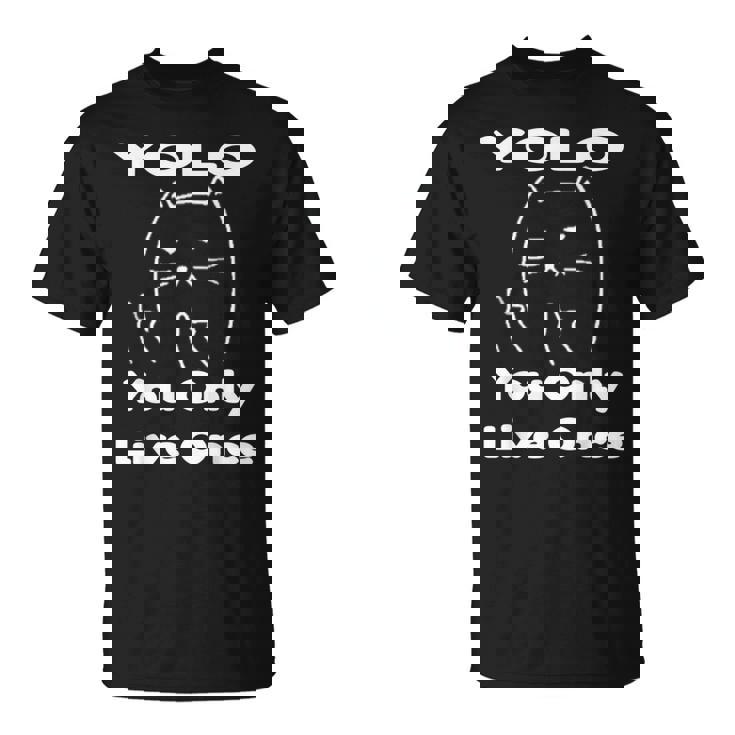 面白い猫 Tピースギフト Yolo 猫愛好家に Tシャツ