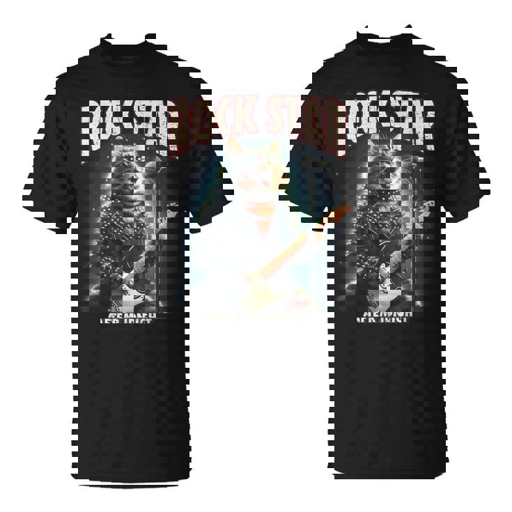 面白い猫 ギタリスト エレクトリックギター ロックスター 猫 Tシャツ