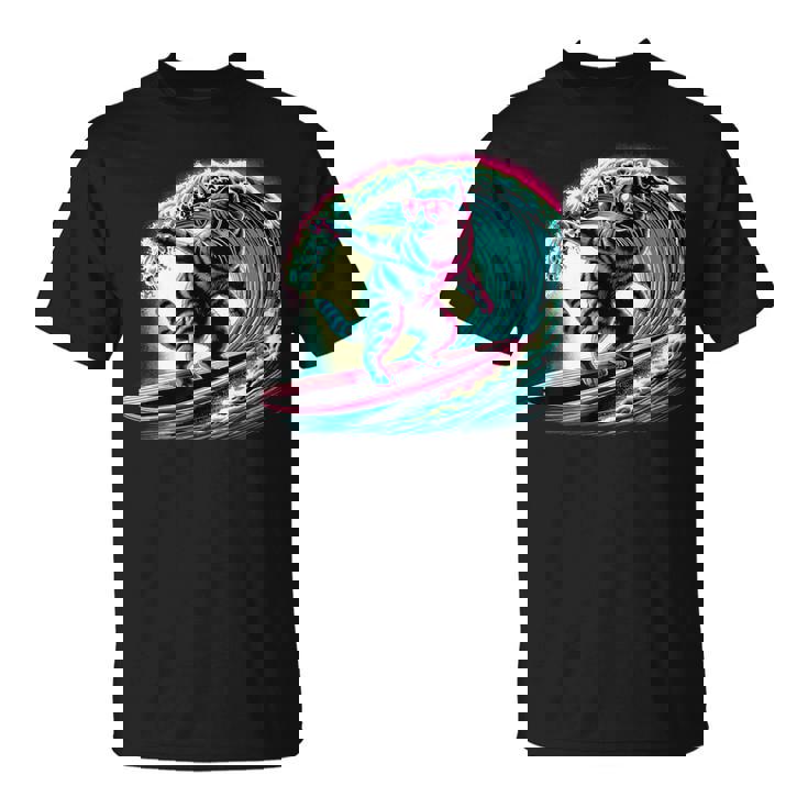 面白い猫 サーフィン ギフト 男性 女性 子供 面白い 猫 サーファー Tシャツ