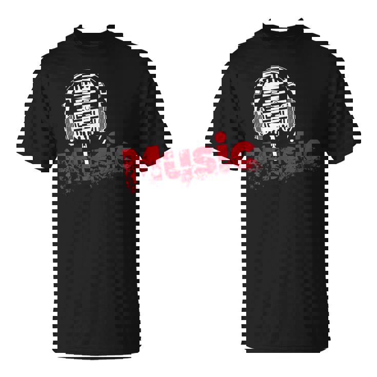音楽 マイク ヘッドホン 日常 テキスト シンプル レトロ Tシャツ