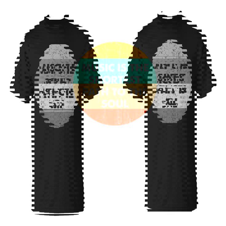 音楽は魂への最短の道 レトロミュージシャン アーティスト Tシャツ