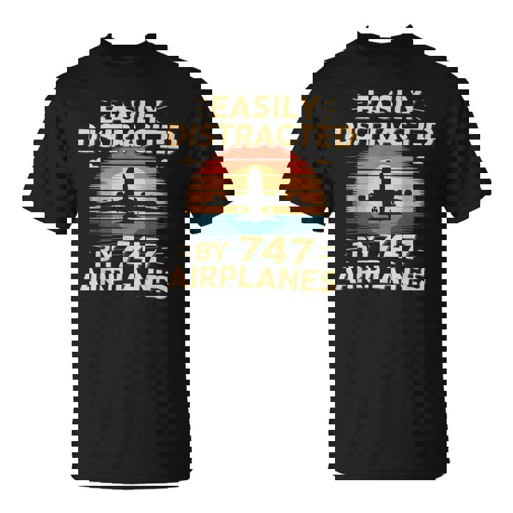 飛行機 簡単 気を取られる 747 飛行機 面白い パイロット Tシャツ