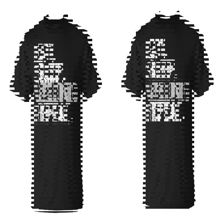 食べる睡眠溶接リピート溶接機 Tシャツ