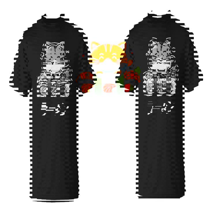 食べ物好きのためのかわいい日本のかわいい猫寿司 Tシャツ