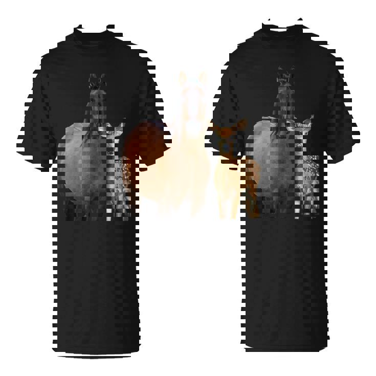 馬 鹿 面白いtシャツ バカ メンズ おもしろ 面白い 服 オリジナル おもしろグッズ ネタ 動物 ウマ シカ Tシャツ