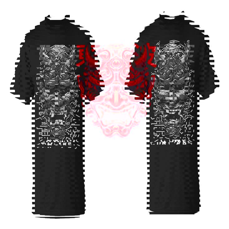 鬼マスク フェイス 妖怪 悪魔 般若 日本 鬼マスク Tシャツ
