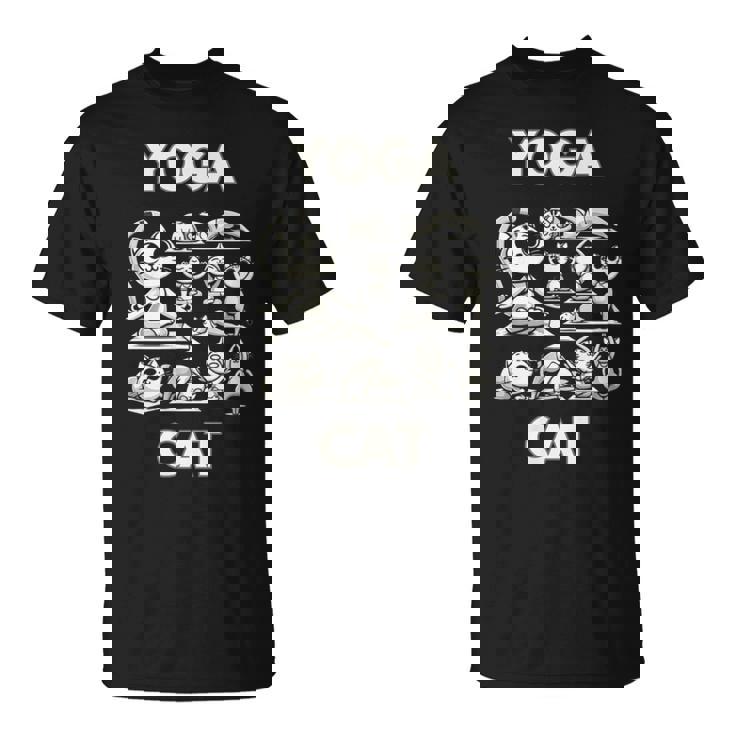 魅力的な禅猫のポーズ 気まぐれな猫ヨガ Tシャツ