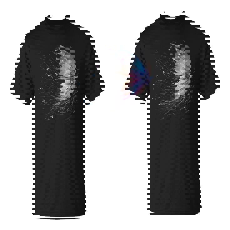 魔法の蝶 神秘的な蝶 銀河 星 Tシャツ