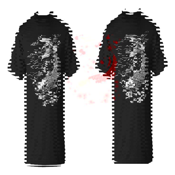 鯉 桜 桜 季節 錦鯉 魚 アジアン Tシャツ