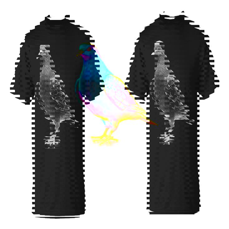 鳩 カラフル 動物 動物園 アートワーク 鳩 Tシャツ