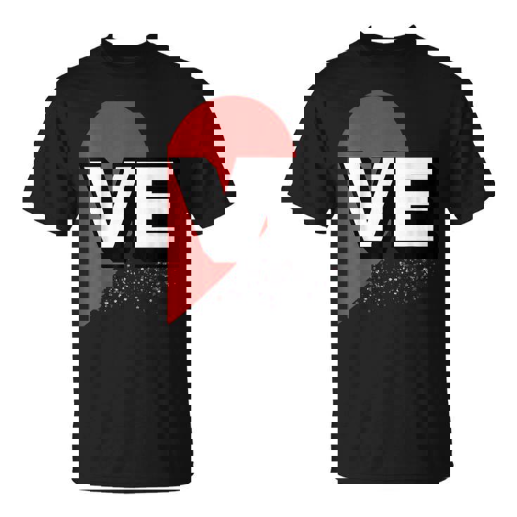 ２人で着るとハートが出来る Loveの文字になる 「Ve」カップル 恋人 Tシャツ