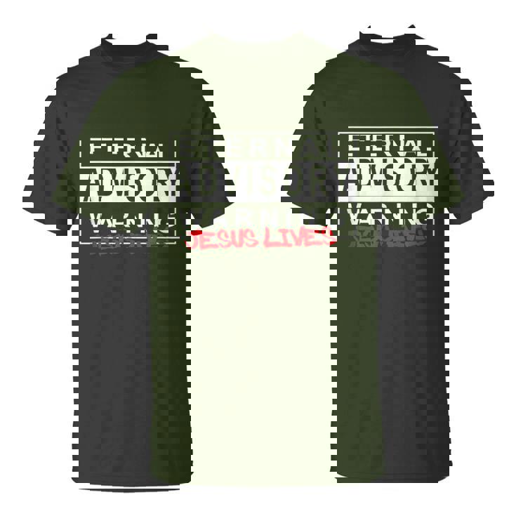 Eternal Advisory Warning Jesus Lives Cool Christmas Tシャツ