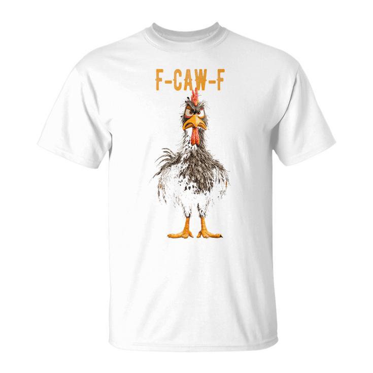 T-Shirt Humoristique 'F-Caw-F Poulet' - Col En V, Design Drôle Pour Hommes Et Femmes, Coton Léger