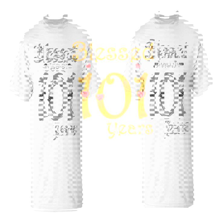 101歳の101歳の誕生日パーティの女王に祝福 長袖tシャツ Tシャツ