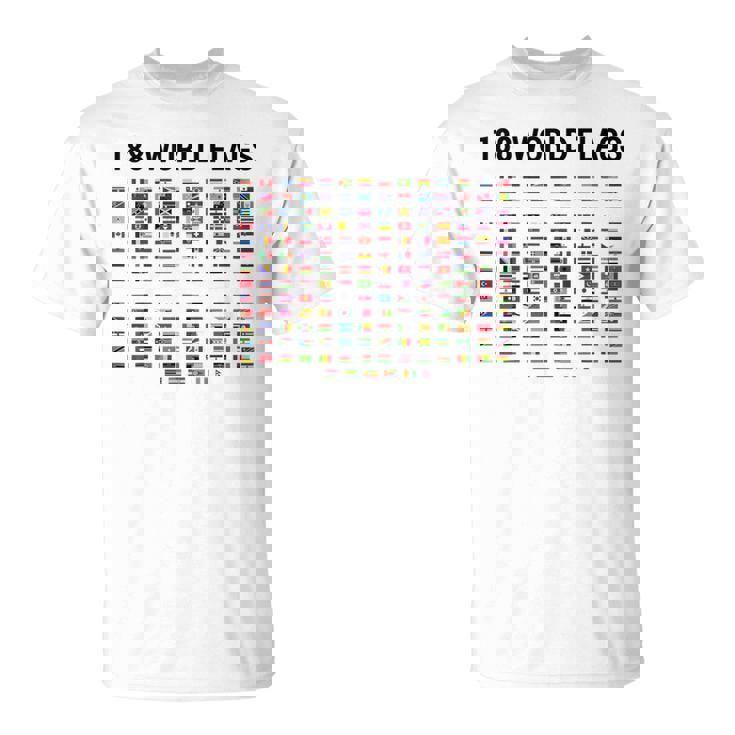 188 世界の国旗 世界の国旗 世界地図 Tシャツ