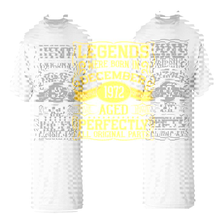 1972年12月に誕生した52歳の誕生日レジェンド。 長袖tシャツ Tシャツ