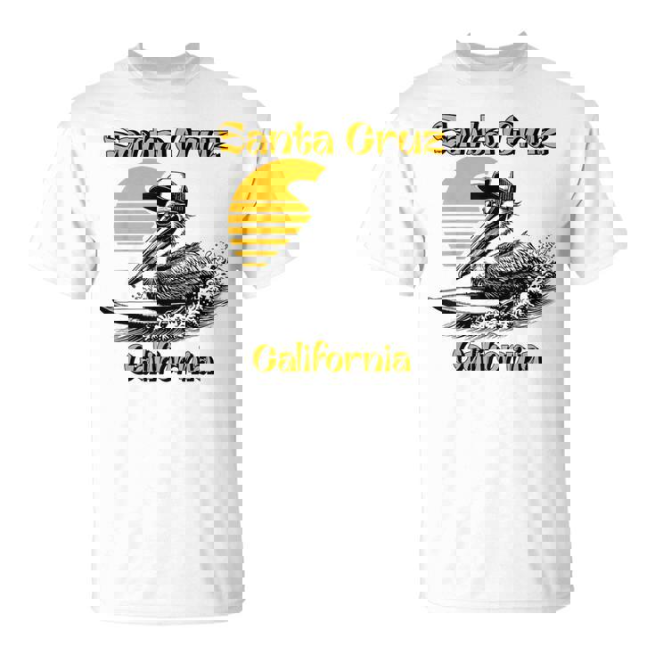 70S 80S Ca レトロ サーフィン ペリカン サンタクルーズ Tシャツ