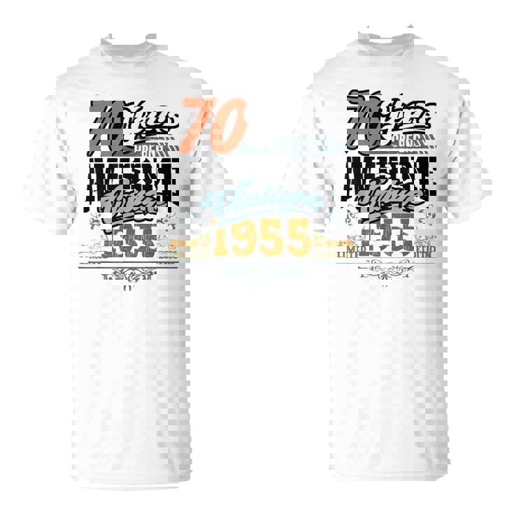 70歳の誕生日 ヴィンテージ 1955 70 Years Of Being Awesome レトロ Tシャツ