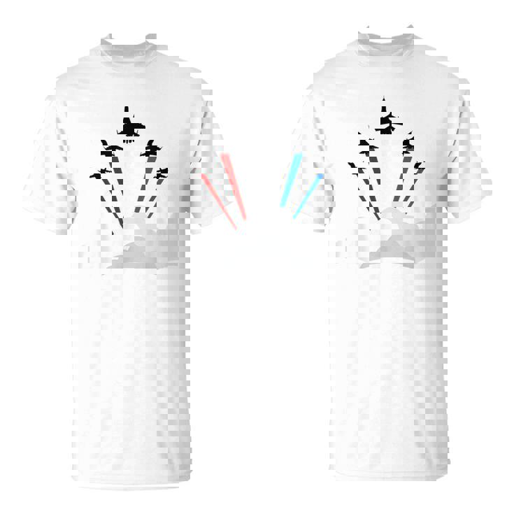 7月4日アメリカ独立記念日戦闘機ジェットクールグラフィック Tシャツ