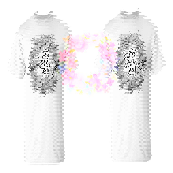 85年間愛されている 85歳の誕生日 花のリースと蝶 Tシャツ