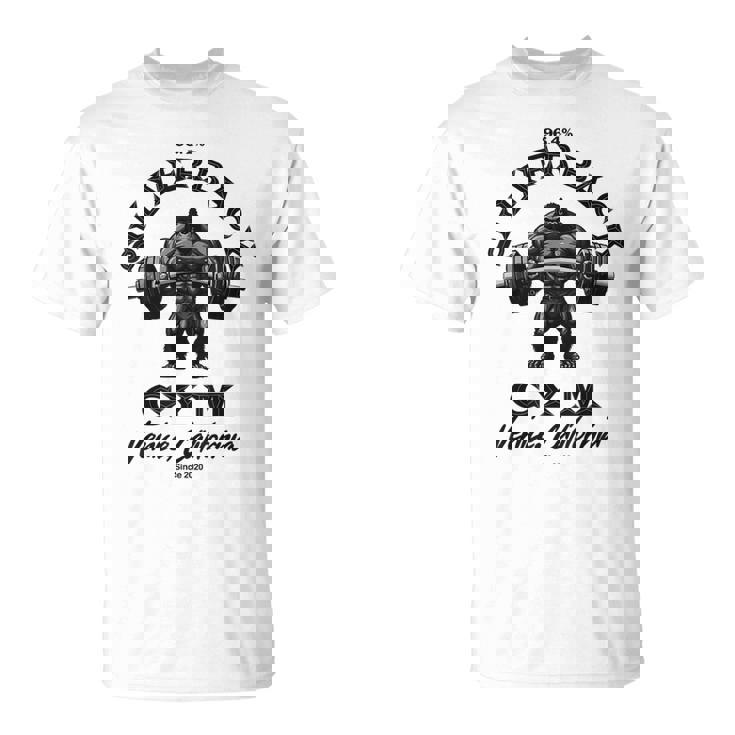 964シルバーバックゴリラ、ジムアパレル、ボディビルディング、類人猿。 Tシャツ