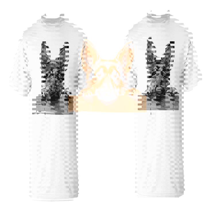 Affectionate Peek ジャーマンシェパードドッグ 長袖tシャツ Tシャツ