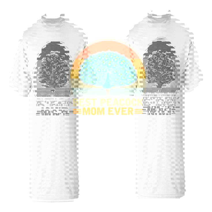 Best Peacock Mom Ever Retro Vintage Peacock Lover Mommy T-Shirt