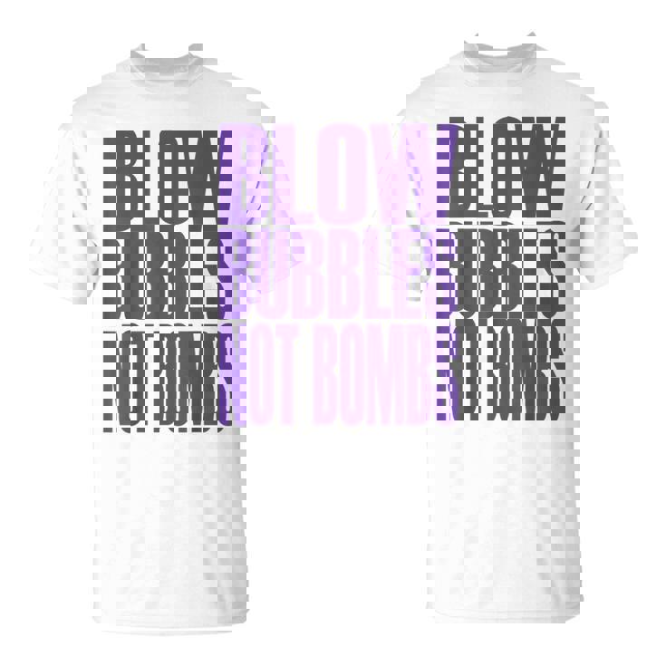 Big Print スローガン Blow Bubbles Not Bombs Rave Classic Tシャツ
