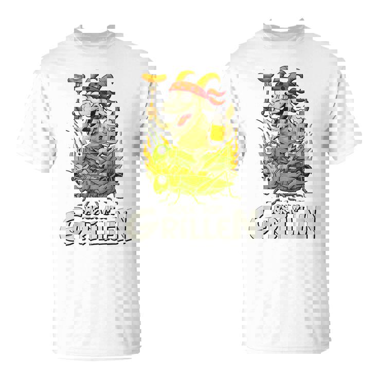 Bock Auf Grillen おもしろバーベキューアクセサリー ヤギ付きバーベキュー Tシャツ