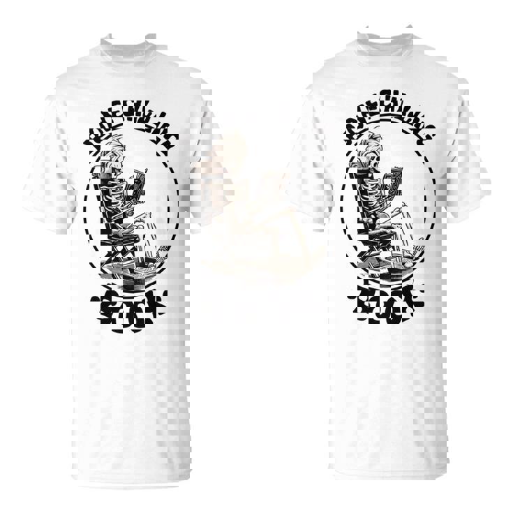 Bone-Chilling 本 スケルトン 読書 ブックワームブックラバーズ 長袖tシャツ Tシャツ