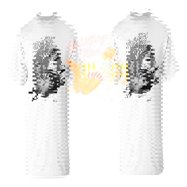 Briefing Time クラシックなボンバーノーズアートスタイル 長袖tシャツ Tシャツ